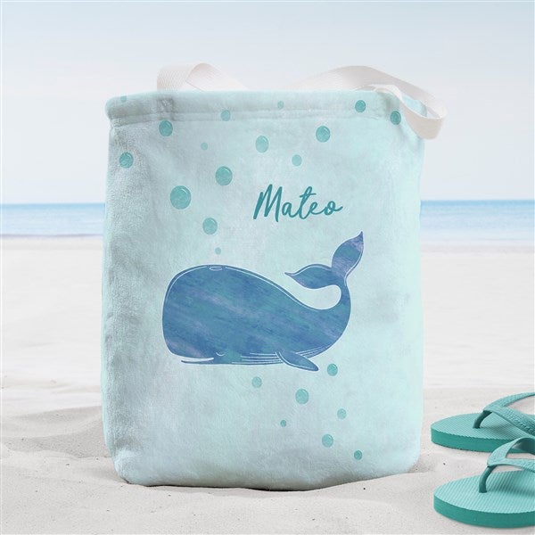 Whale Wishes Personalized Terry Cloth Beach Bag  - 40519