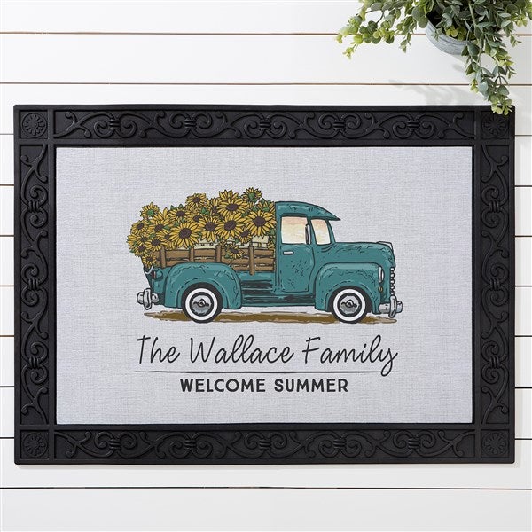 Personalized Doormats - Antique Sunflower Truck  - 40528
