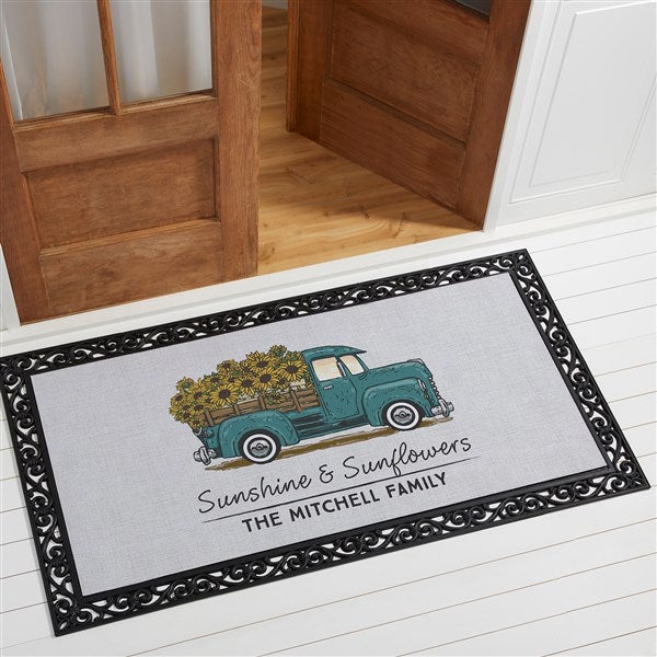 Personalized Doormats - Antique Sunflower Truck  - 40528