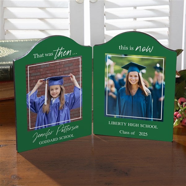 Then & Now Graduate Personalized Photo Plaque  - 40546