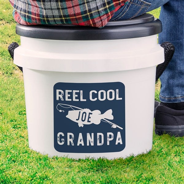 Personalized Fishing Bucket Seat - Reel Cool Dad - 3.5 Gallon