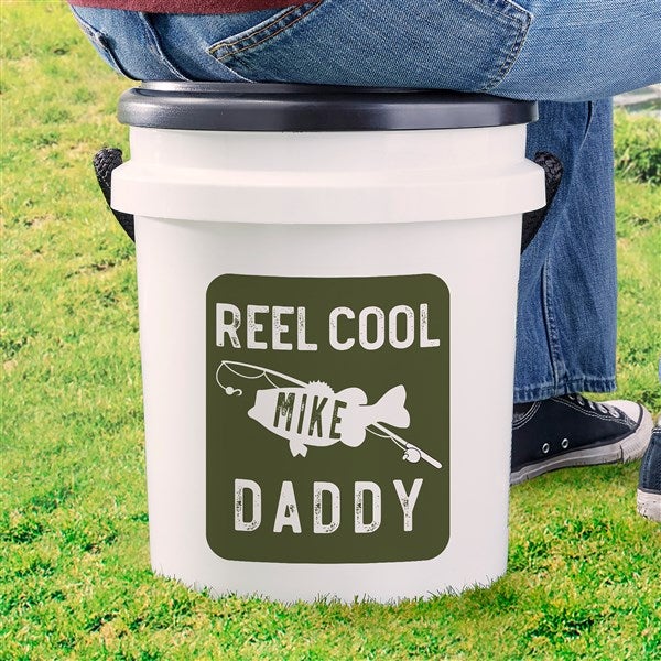 Personalized Fishing Bucket Seat - Reel Cool Dad - 5 Gallon