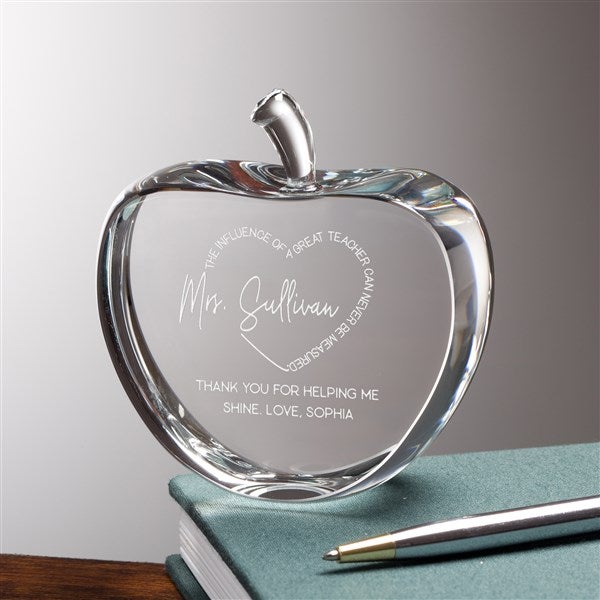 Personalized Crystal Apple Keepsake - A Great Teacher  - 40582