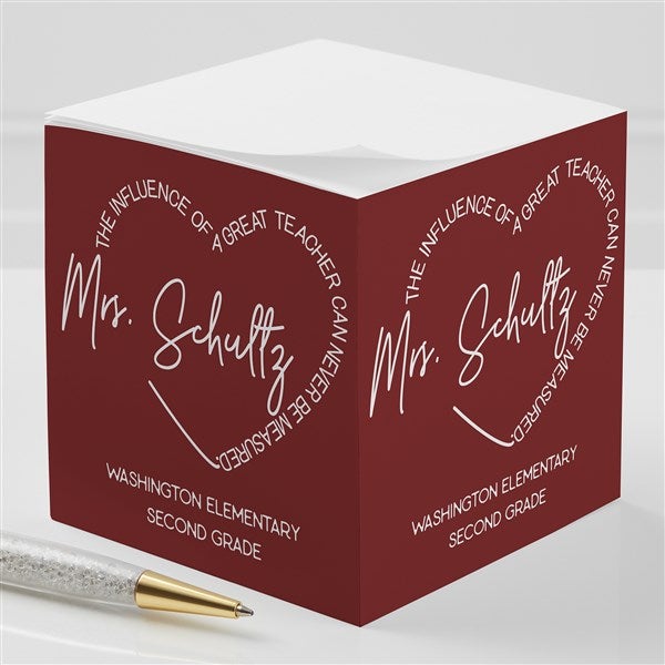 A Great Teacher Personalized Teacher's Note Cube  - 40587