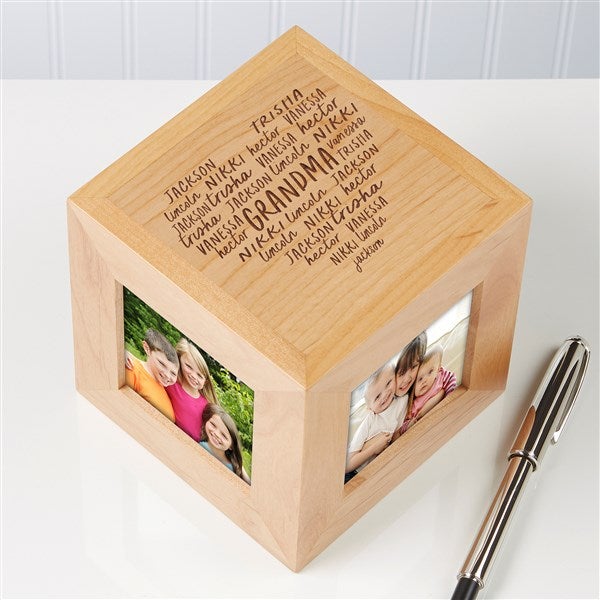 Grateful Heart Engraved Wood Cube  - 40608
