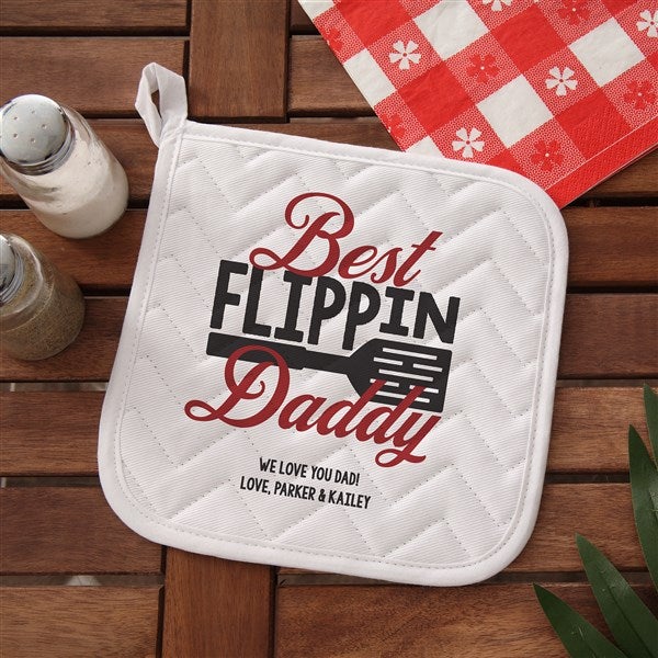 Best Flippin Dad Personalized Apron & Potholder  - 40609