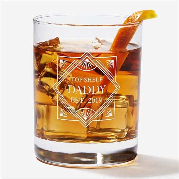 Top Shelf Dad Engraved Old Fashioned Whiskey Glasses  - 40615