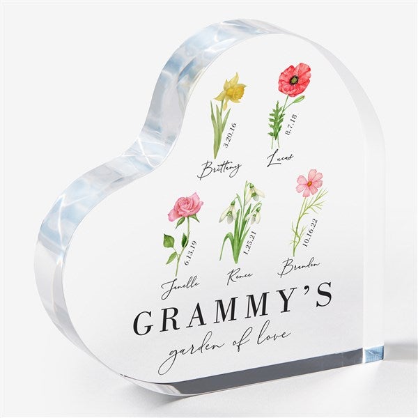 Personalized Colored Heart Keepsake - Birth Month Flower - 40627