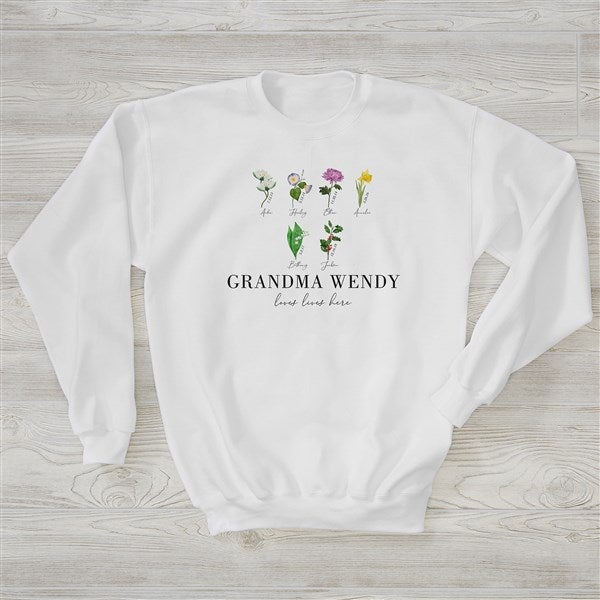 Personalized Ladies Sweatshirt - Birth Month Flower