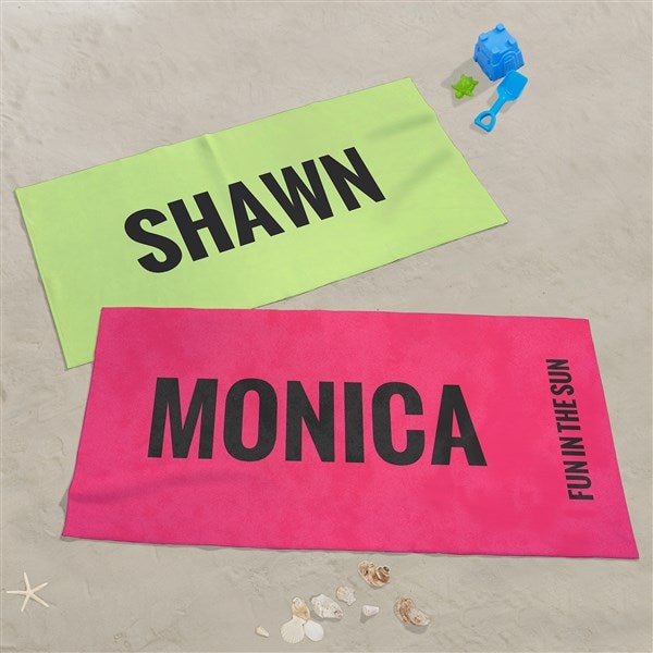 Neon Personalized Beach Towel  - 40638
