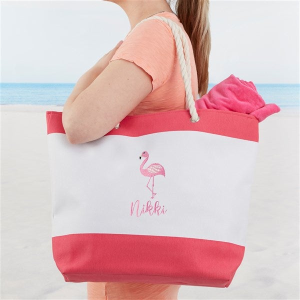 Beach Fun Personalized Pink Beach Bag