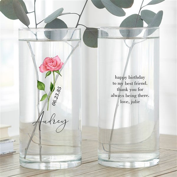 Personalized Flower Vase - Birth Month Flower - 40669