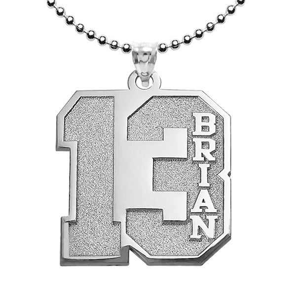 Personalized Number Pendant with Name  - 40685D