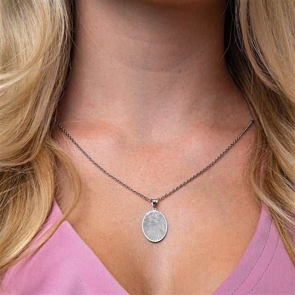 Custom Memorial Oval Fingerprint Pendant