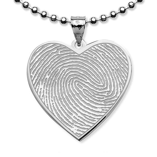 Custom Memorial Heart Fingerprint Pendant  - 40688D