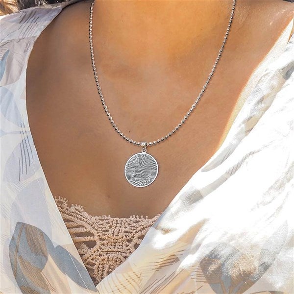 Custom Memorial Round Fingerprint Pendant