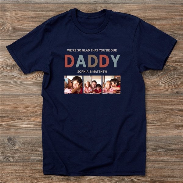 Glad You're Our Dad Personalized Photo Men's Shirts  - 40701