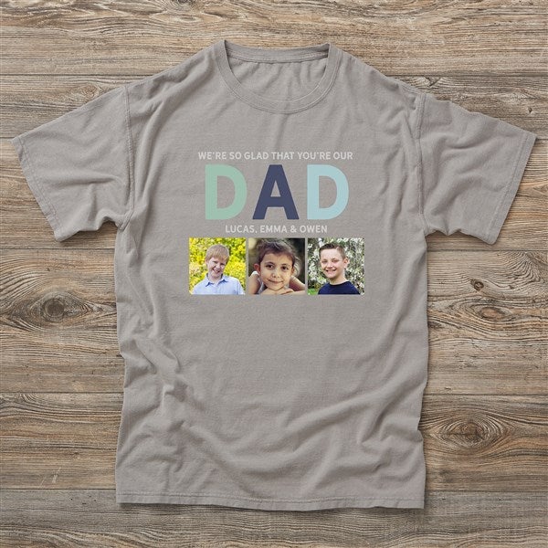 Glad You're Our Dad Personalized Photo Men's Shirts  - 40701