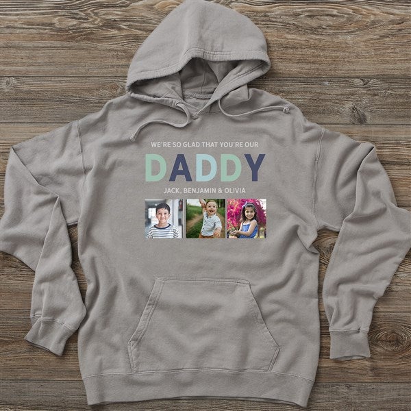 Glad You're Our Dad Personalized Photo Adult Sweatshirt  - 40702