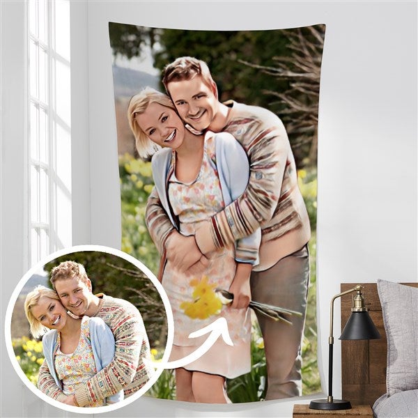 Cartoon Yourself Personalized Photo Wall Tapestry - 40707