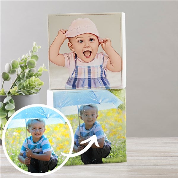 Cartoon Yourself Personalized Photo Shelf Blocks - Square - 40708