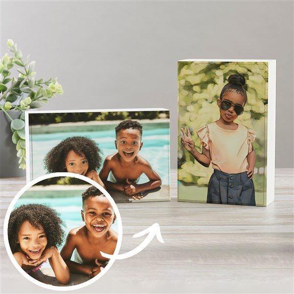 Cartoon Yourself Personalized Photo Shelf Blocks - Rectangle - 40709