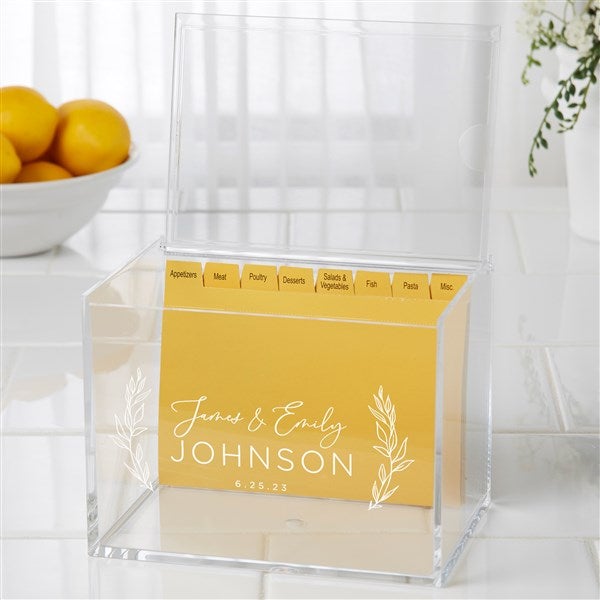 Elegant Couple Personalized 4x6 Recipe Box  - 40712