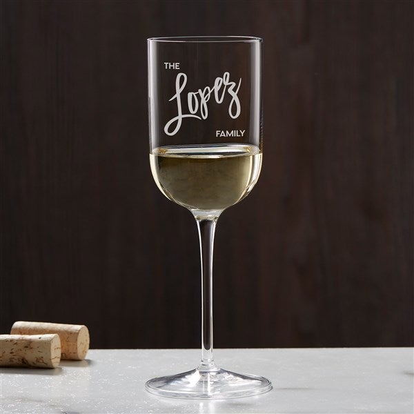 Bold Family Name Personalized Luigi Bormioli® Sublime Wine Glass  - 40719