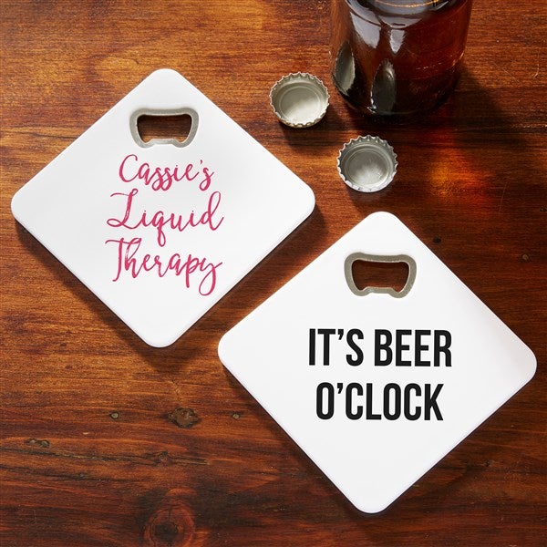 Personalized Beer Bottle Opener Coaster - Write Your Own Expressions - 40720