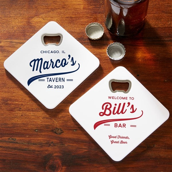 Brewing Co. Personalized Beer Bottle Opener Coaster  - 40721