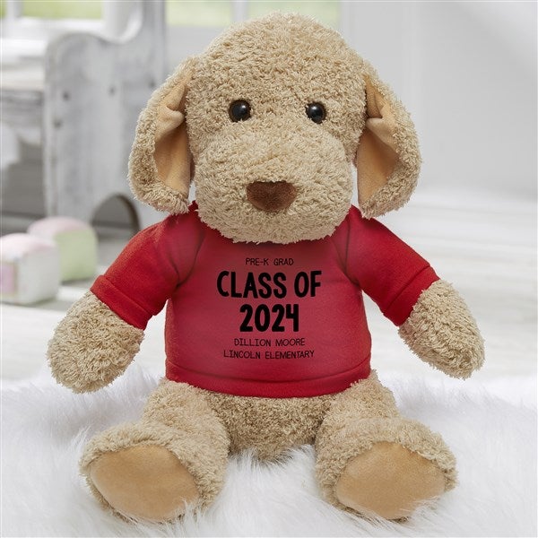 Kindergarten Graduation Personalized Plush Dog Stuffed Animal  - 40789