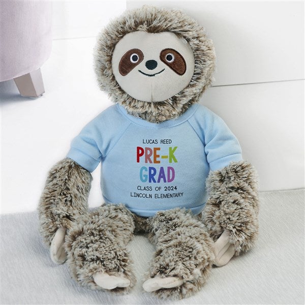 Kindergarten Graduation Personalized Plush Sloth Stuffed Animal  - 40790