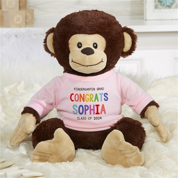 Kindergarten Graduation Personalized Plush Monkey  - 40791