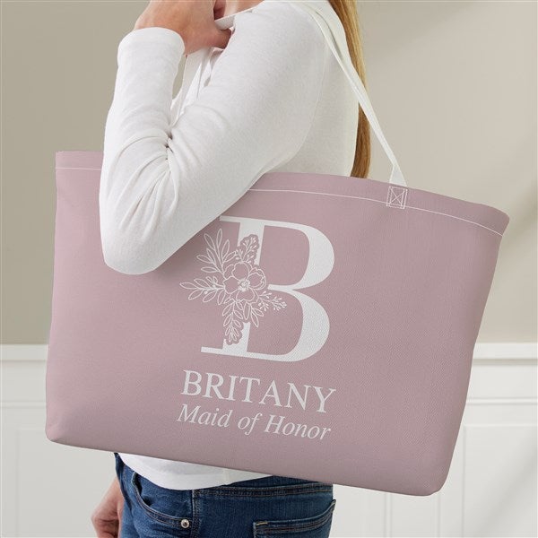 Floral Bridesmaid Personalized Tote Bag