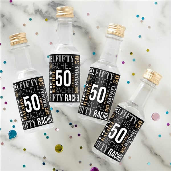 Repeating Birthday Personalized Mini Liquor Bottle Labels  - 40821
