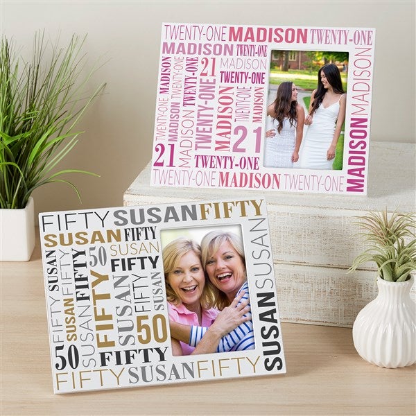 Repeating Birthday Personalized Off-Set Picture Frame  - 40830