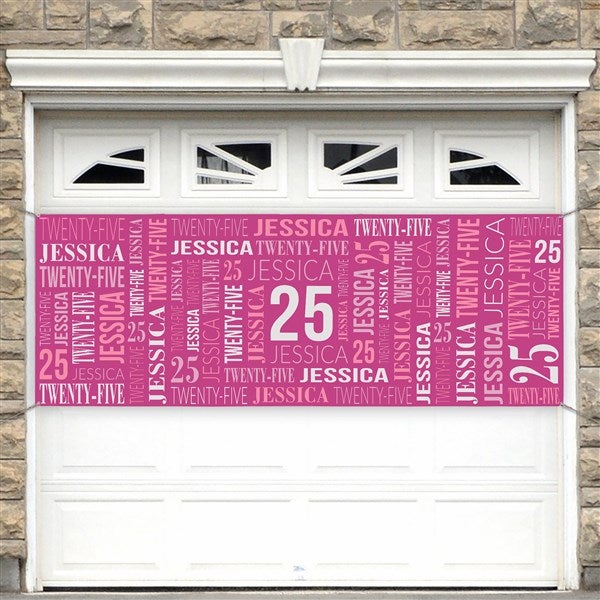 Repeating Birthday Personalized Birthday Banner  - 40831