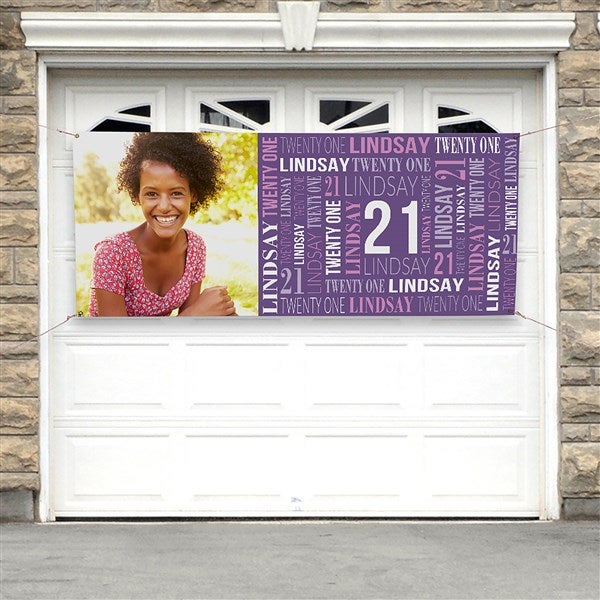 Repeating Birthday Personalized Birthday Banner  - 40831