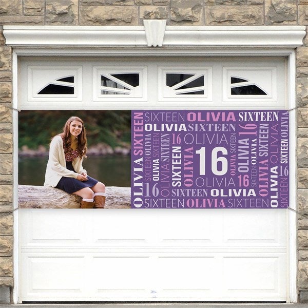 Repeating Birthday Personalized Birthday Banner  - 40831