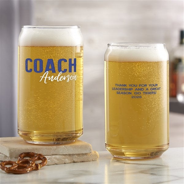 Thanks Coach Personalized Beer Glasses  - 40848