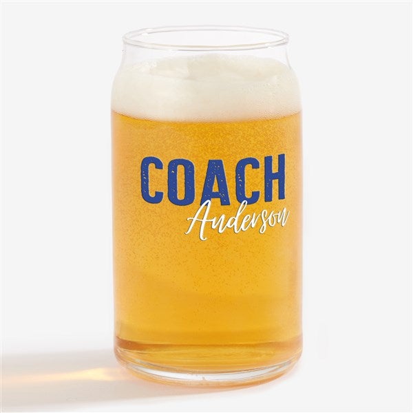 Thanks Coach Personalized Beer Glasses  - 40848