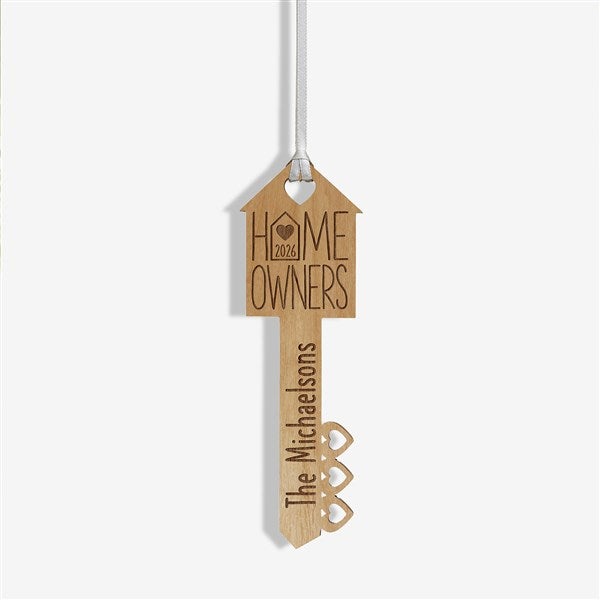 Home Owners Personalized Wood Key Ornaments - 40857