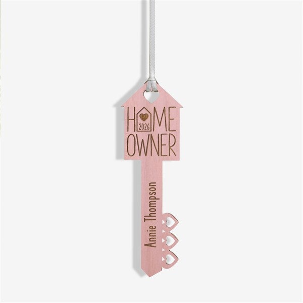 Home Owners Personalized Wood Key Ornaments - 40857