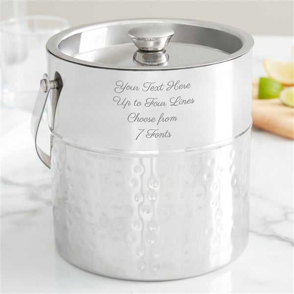 Engraved Message Hammered Metal Ice Bucket  - 40965