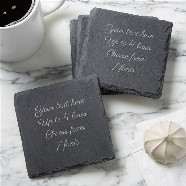 Engraved Message Slate Coaster Set  - 40975