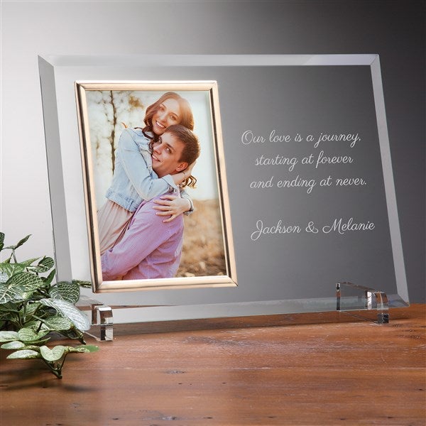 Engraved Message Vertical Glass Picture Frame 4x6