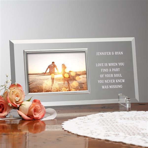 Engraved Message Horizontal Glass Picture Frame 4x6