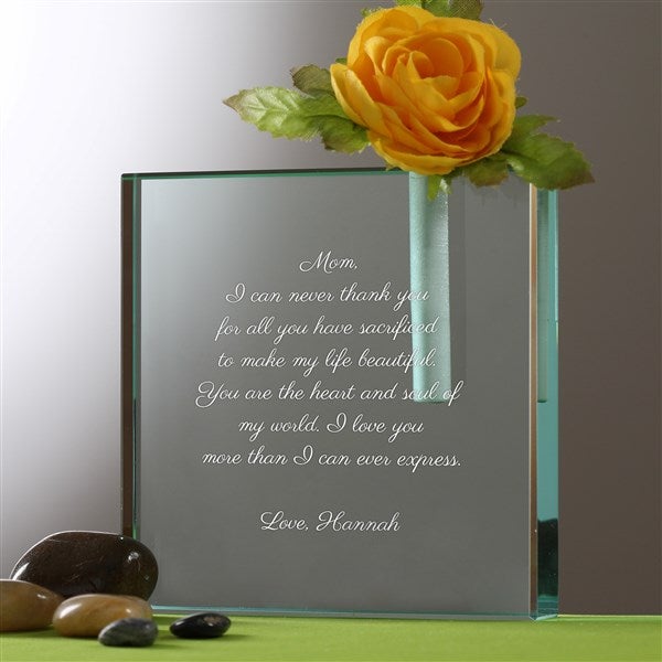 Engraved Message Personalized Glass Bud Vase