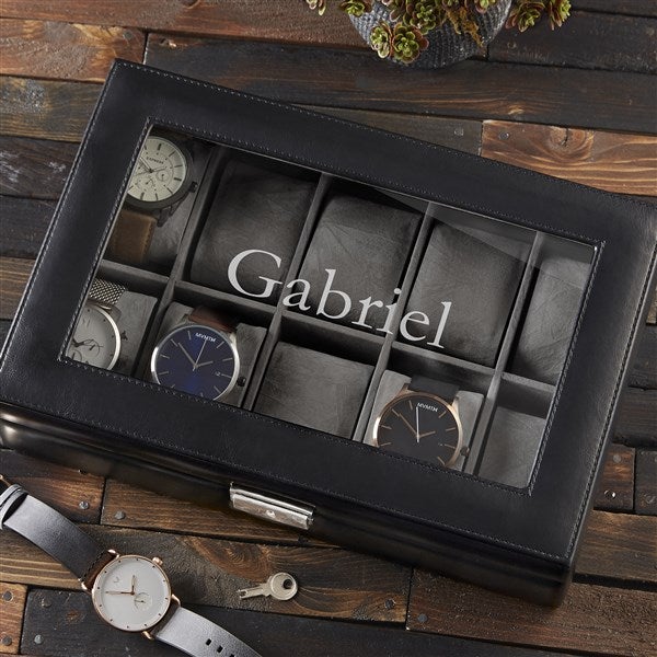Classic Engraved Leather Watch Box  - 41001