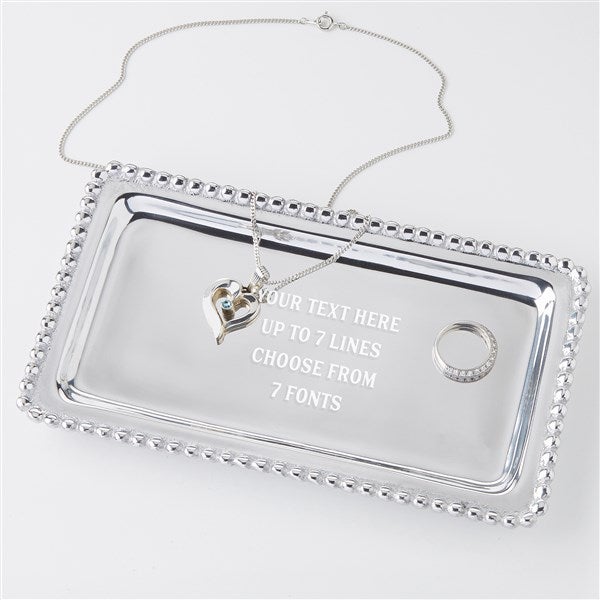 Mariposa® String of Pearls Engraved Message Jewelry Tray  - 41007